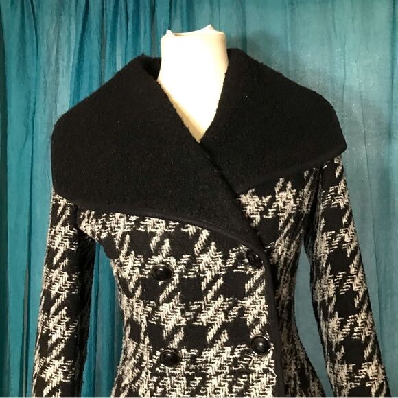 Guess Houndstooth Black & White Wool Jacket Size XS - Picture 6 of 16